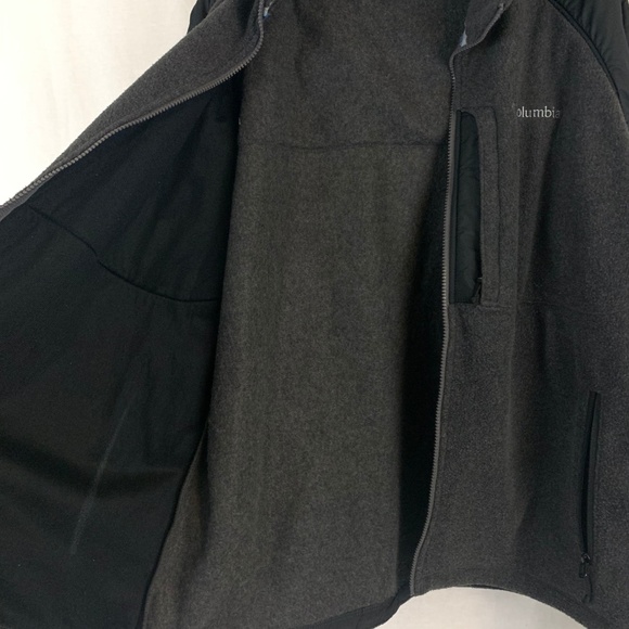 Columbia Gray Fleece Drawstring Zip Up Jacket - Picture 4 of 6